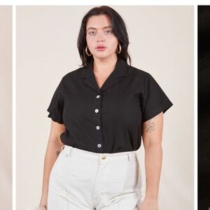 Big Bud Press Black Boxy Button Down Shirt